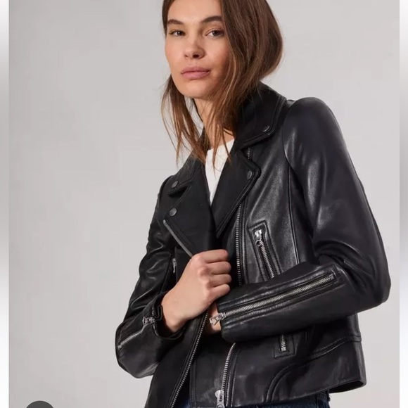 Rag & Bone Mack Lamb Leather Moto Jacket In Black New with Tags! - Picture 2 of 13